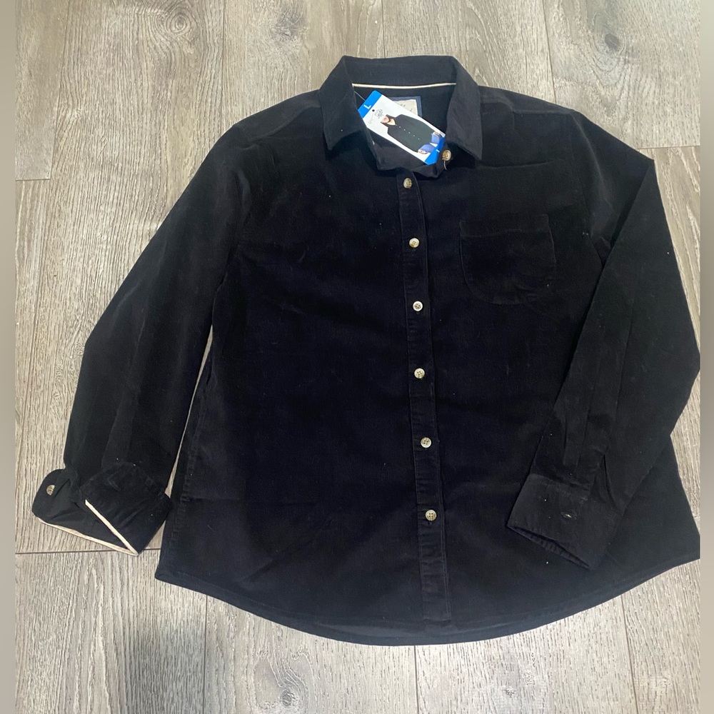 JACHS Girlfriend Women's Classic Black Button Down Shirt